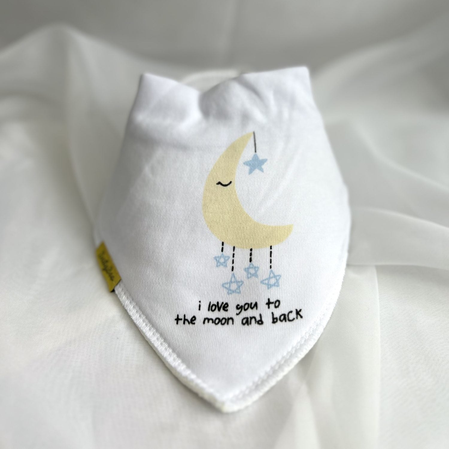 Blue to the Moon & Back Organic Cotton DribbleBoo Bandana bib