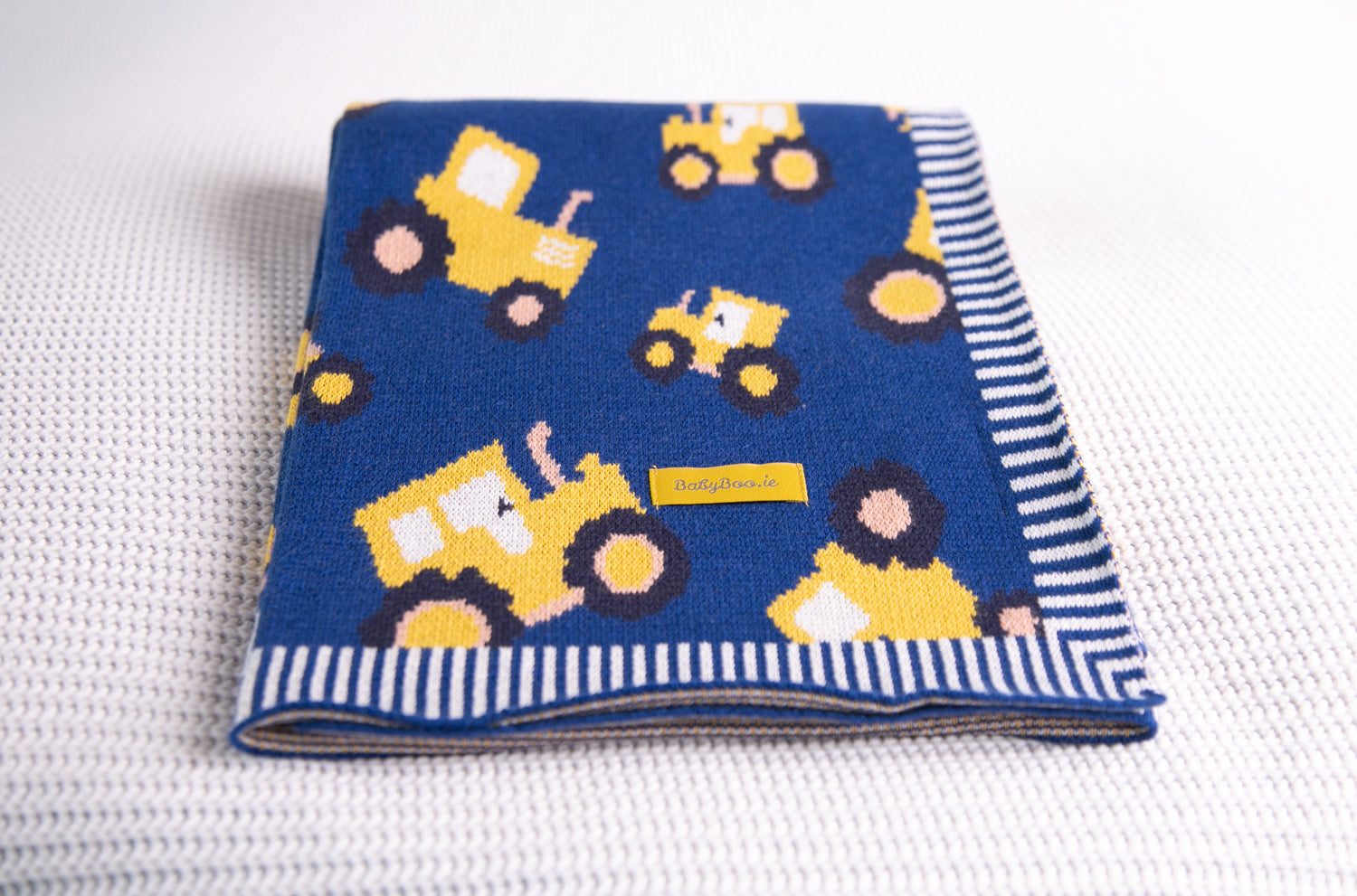 Organic cotton navy tractors BlankieBoo