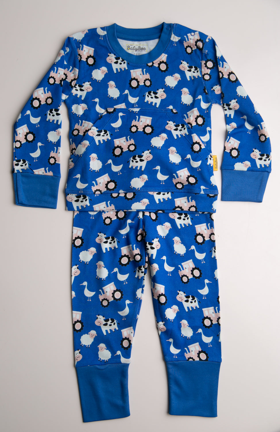 Blue Farmyard organic cotton loungewear set