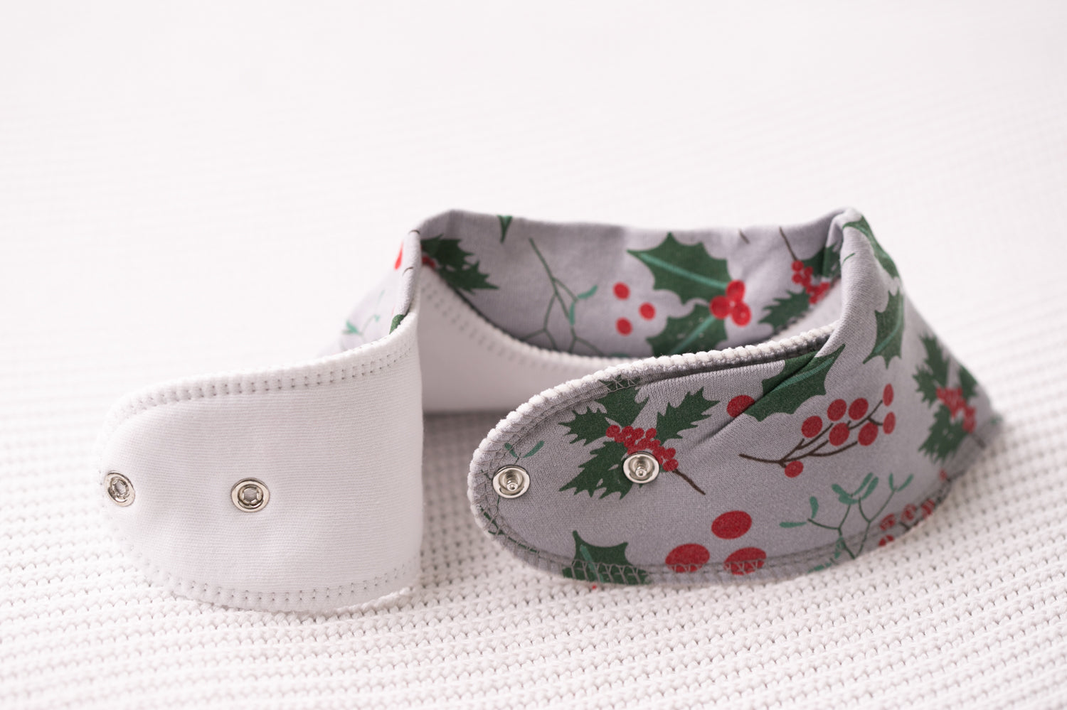 Holly bough organic cotton DribbleBoo bandana bib