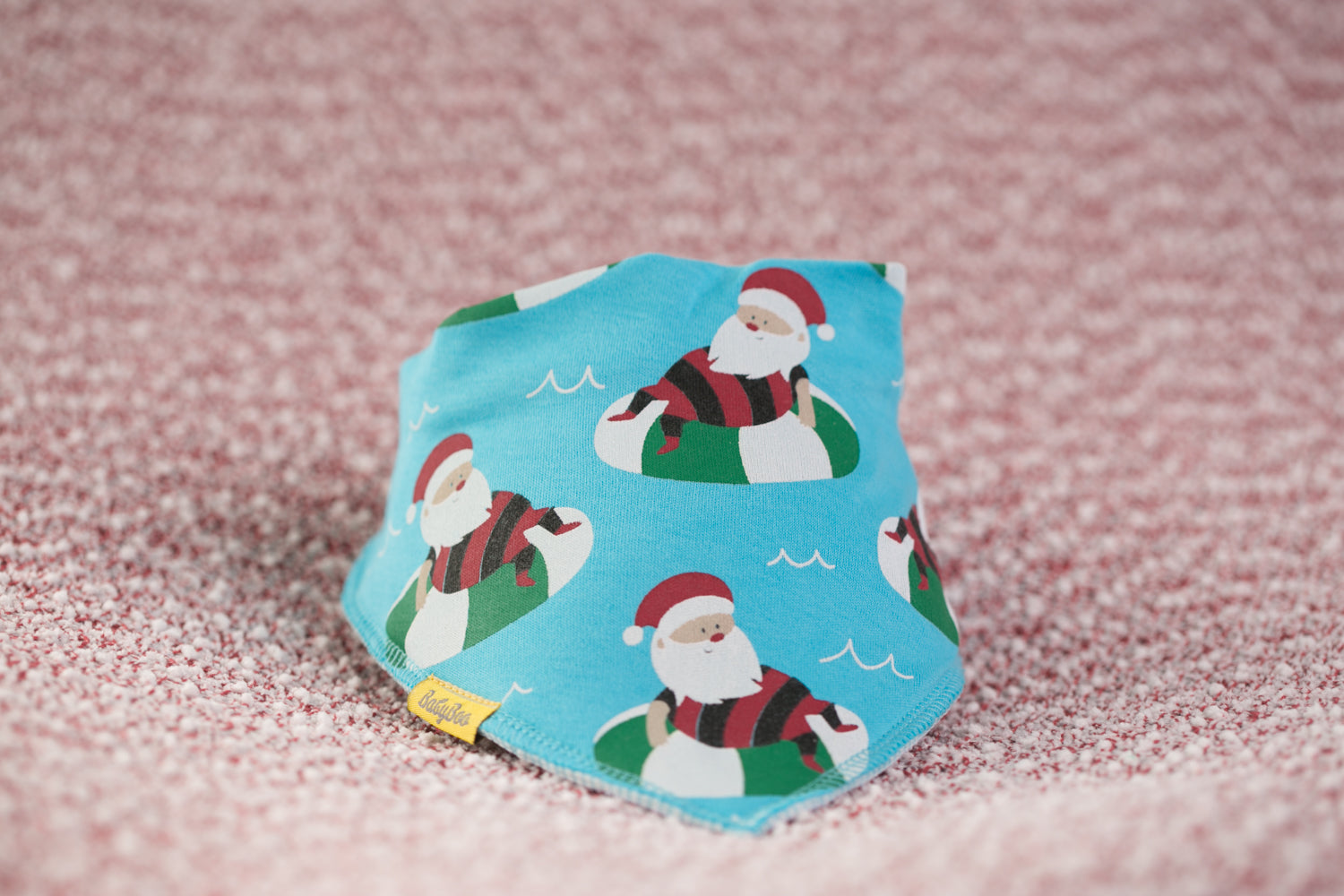 Santa on holidays organic cotton bandana bib