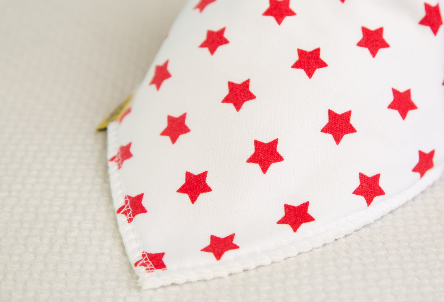 White with Red stars organic cotton DribbleBoo bandana bib
