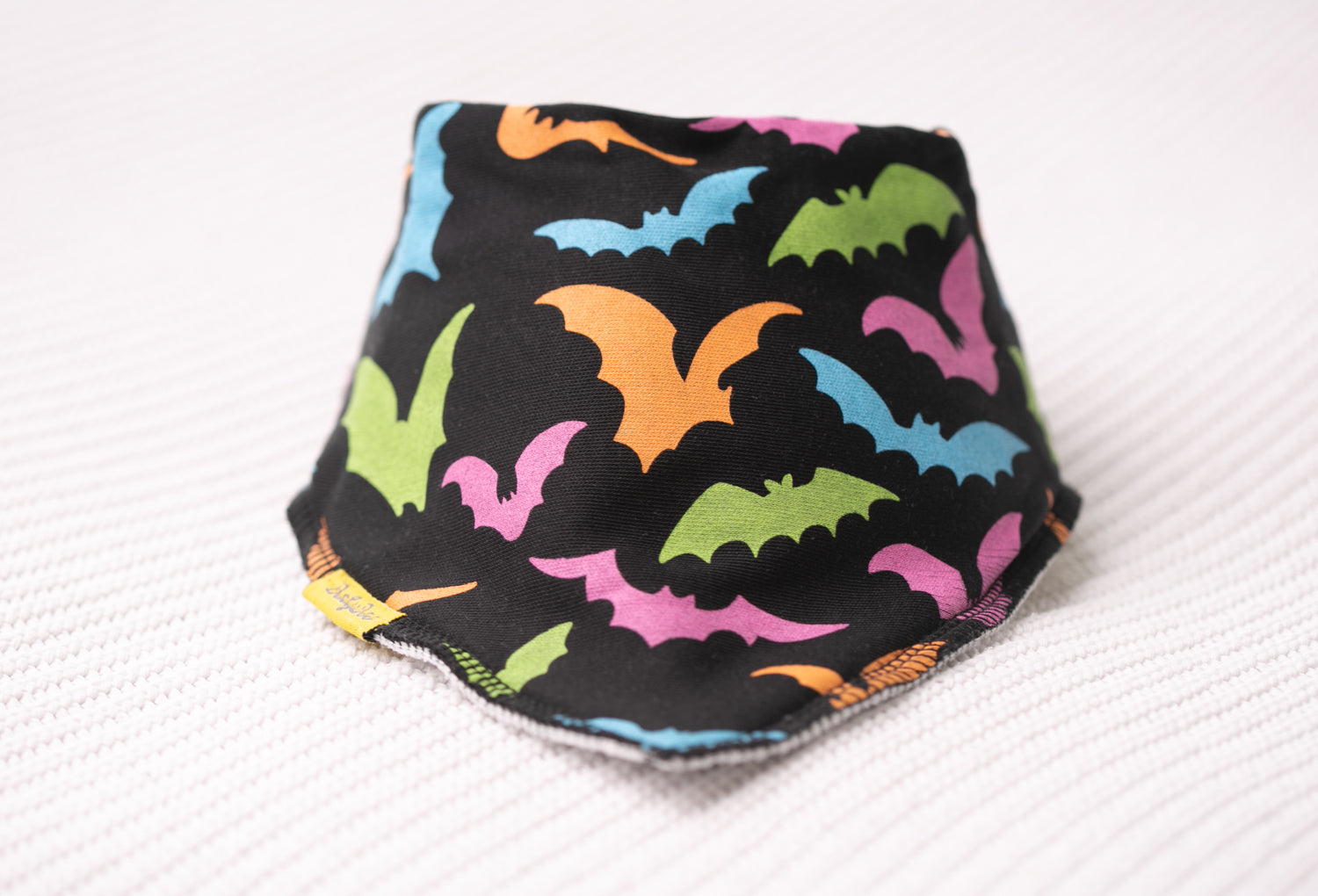 Rainbow bats organic cotton DribbleBoo bandana bib