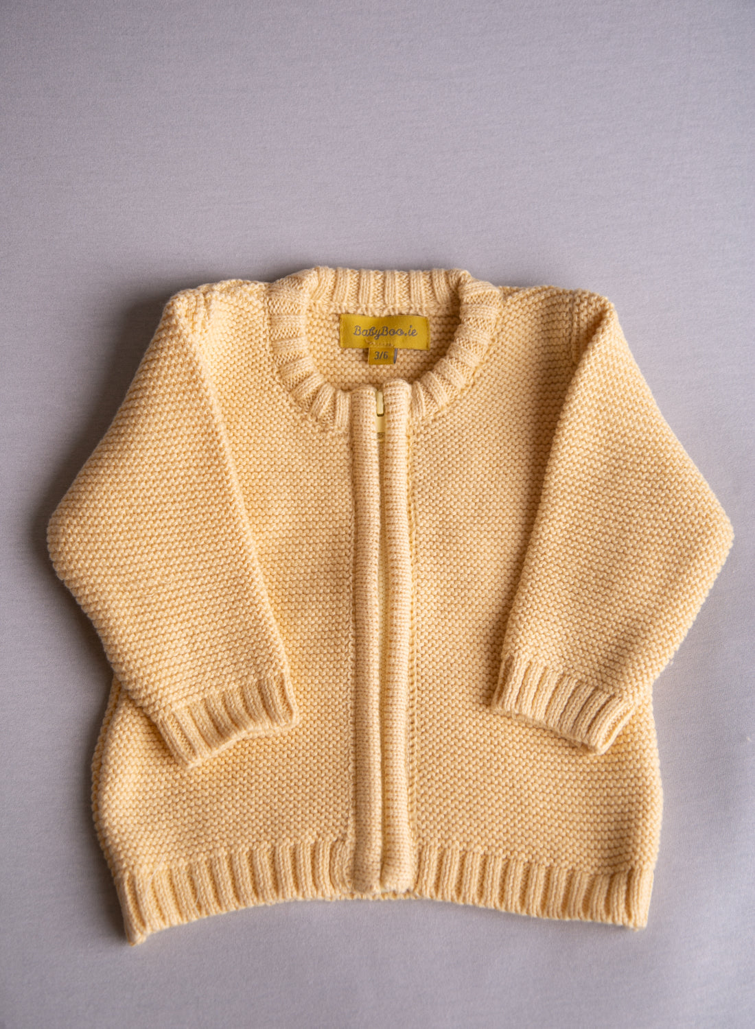 Lemon organic cotton zipped cardigan