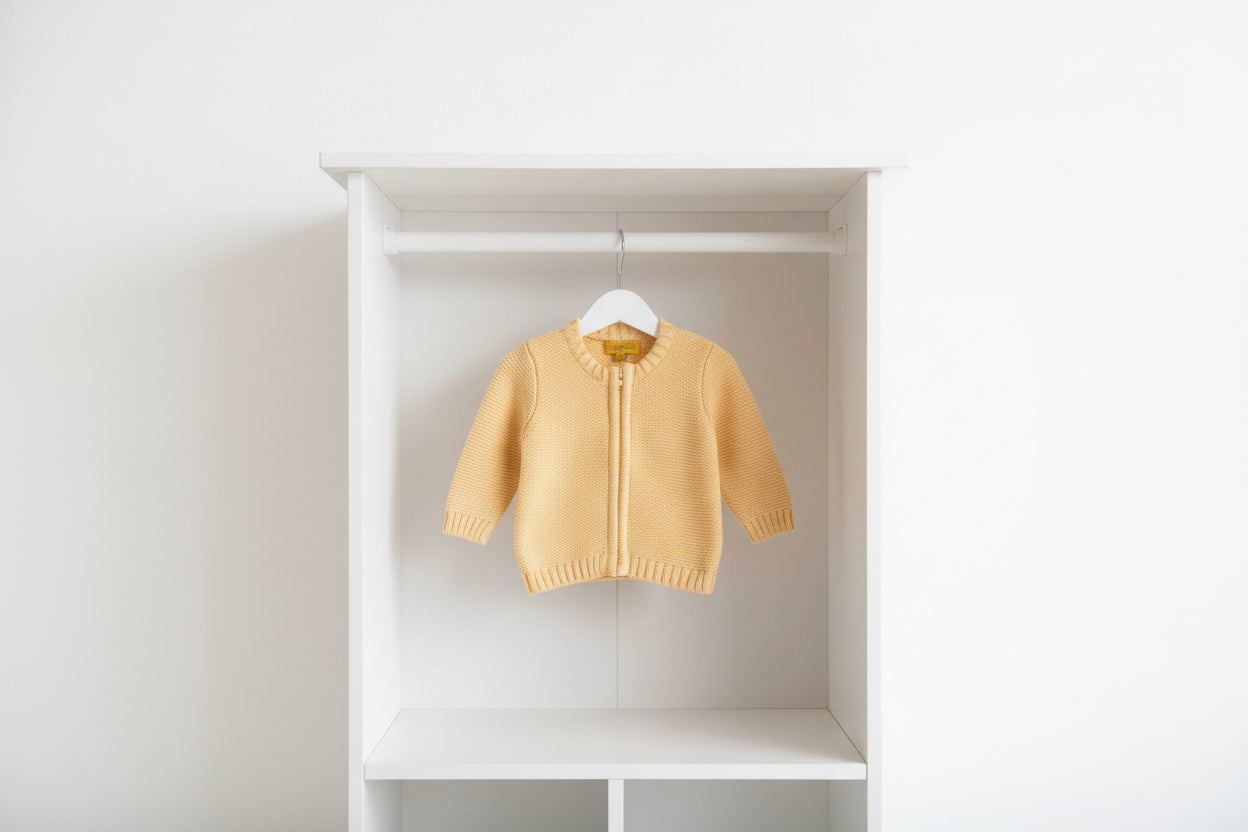 Lemon organic cotton zipped cardigan