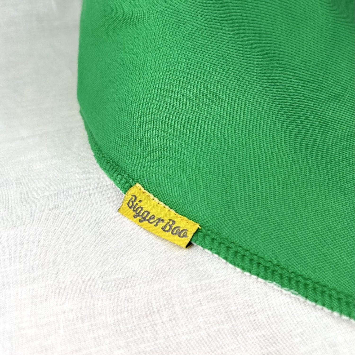 Plain green organic cotton BiggerBoo bandana bib (age 3+)