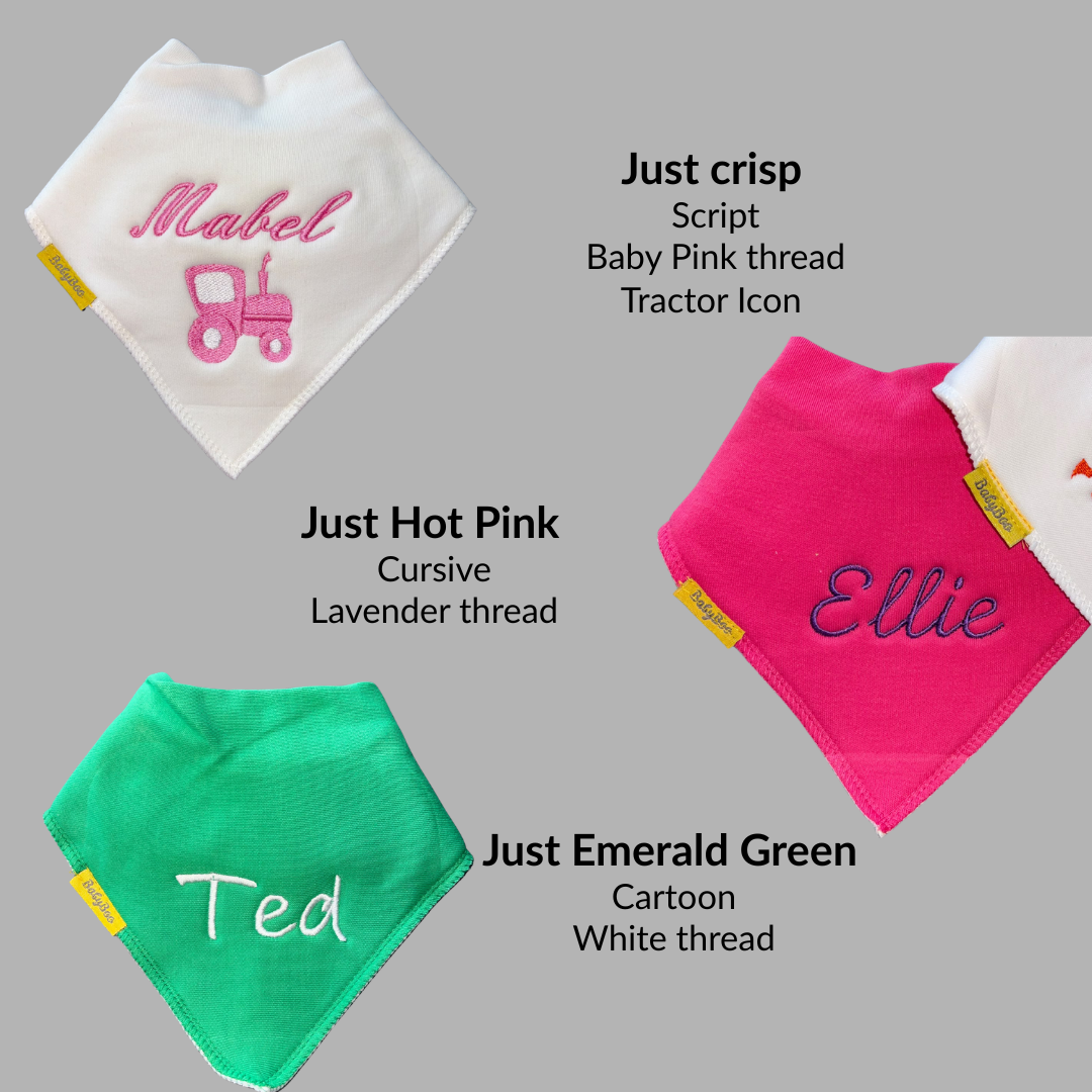 Personalised organic cotton DribbleBoo bandana bib