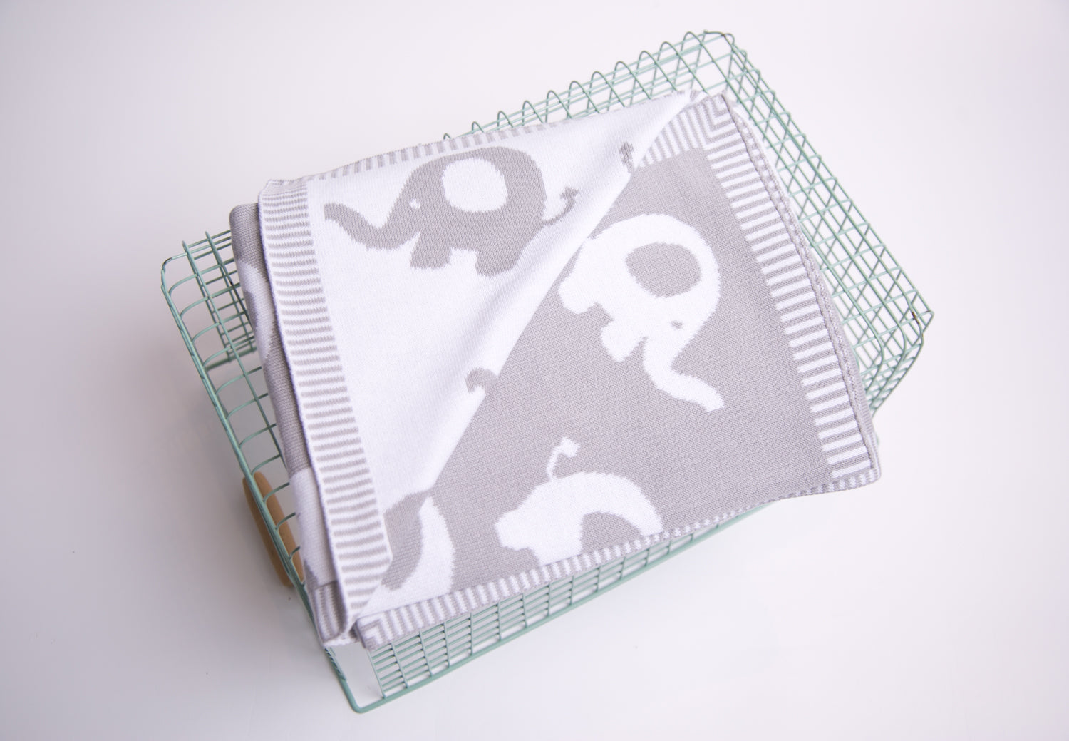 Organic cotton grey Ellie elephant BlankieBoo