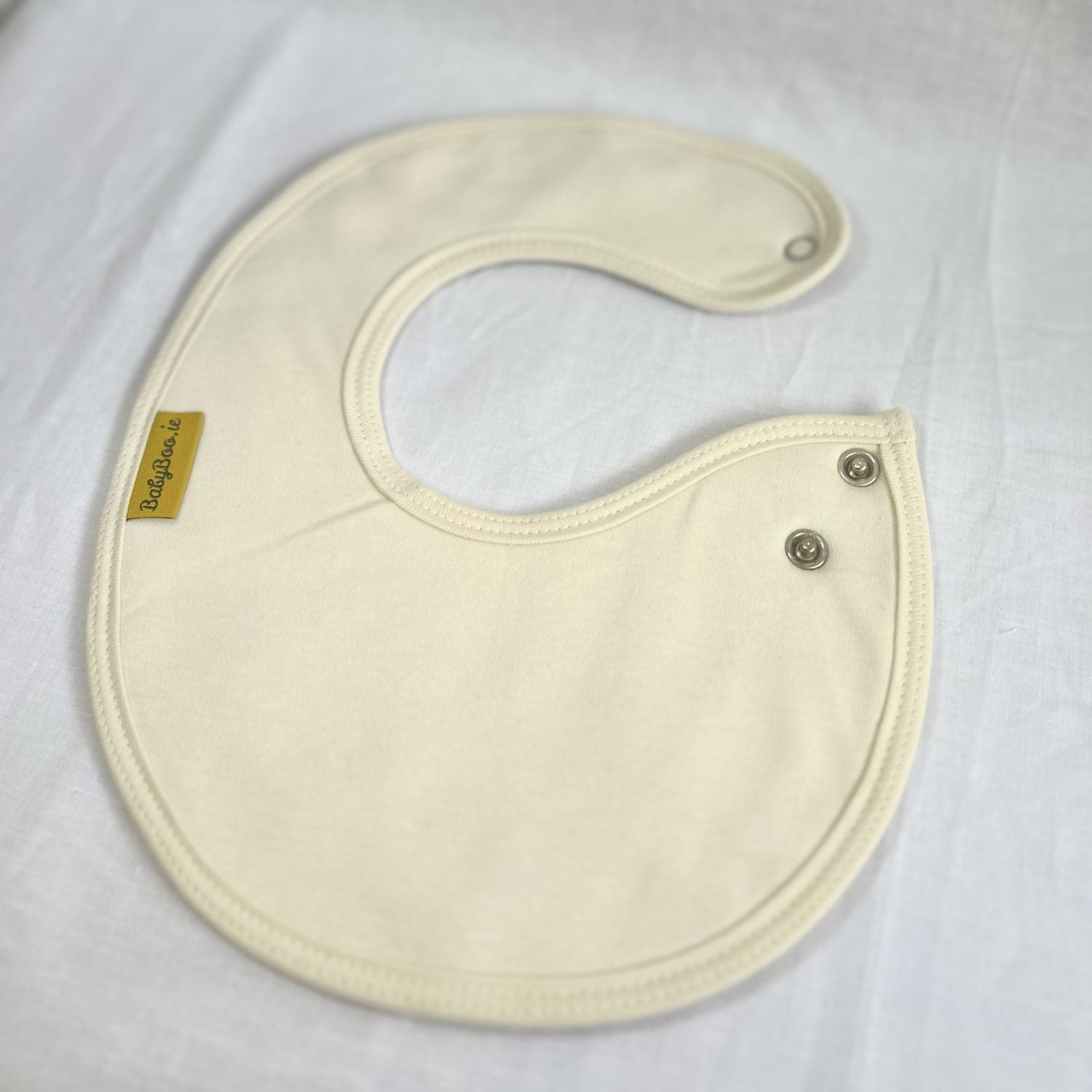 Personalised Cream organic cotton LittleBoo baby bib