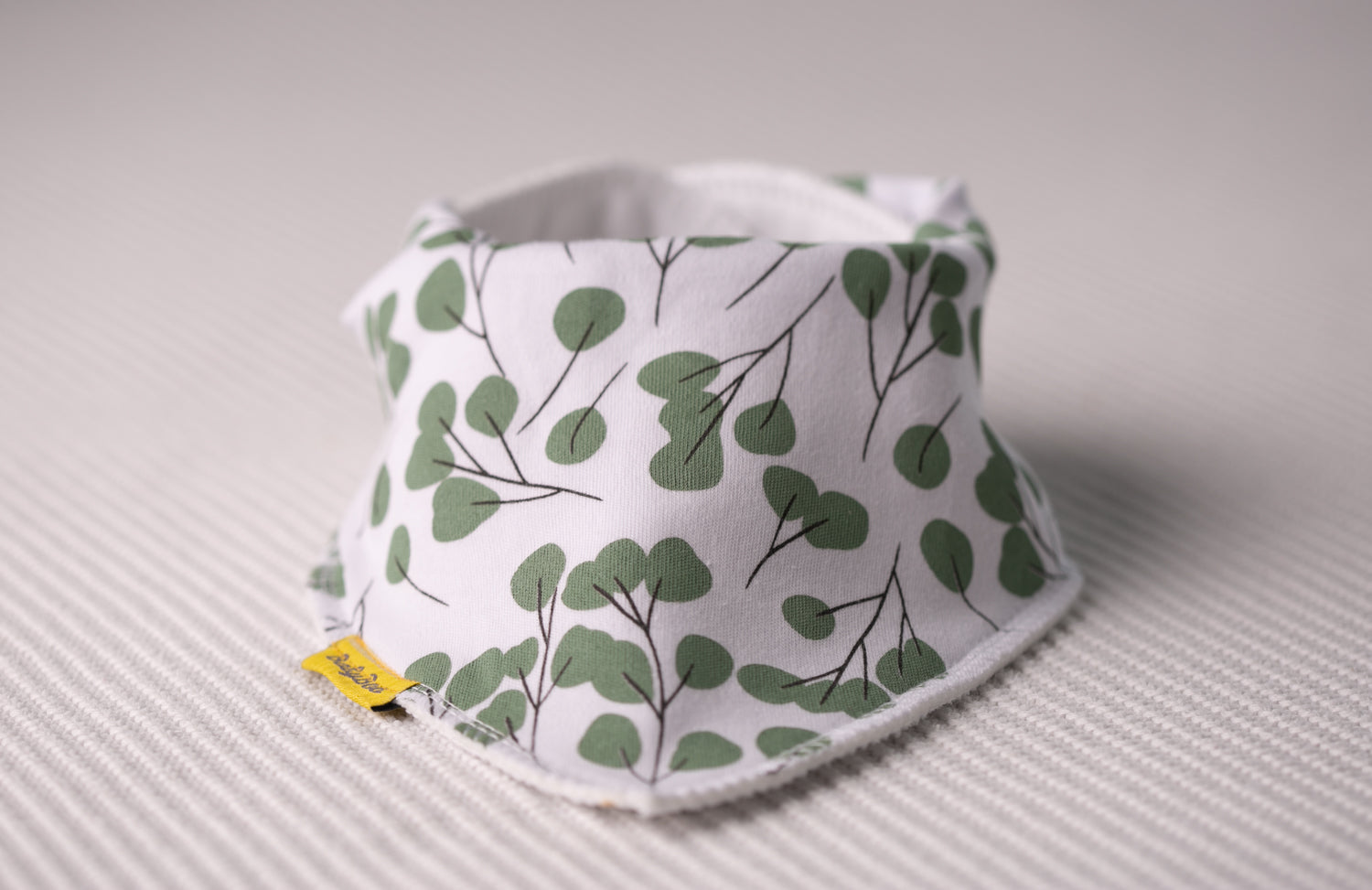 White Eucalyptus organic cotton DribbleBoo bandana bib