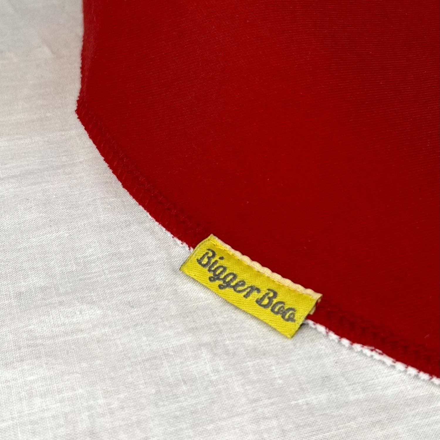 Plain red organic cotton BiggerBoo bandana bib (age 3+)