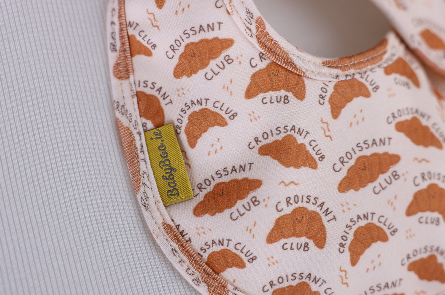 Croissant Club organic cotton LittleBoo baby bib