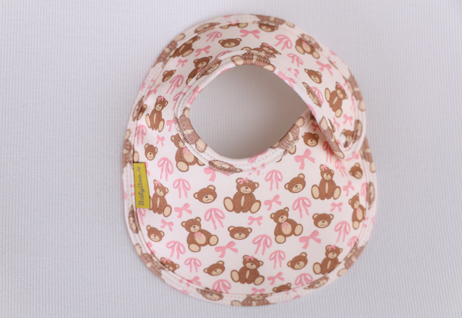 Bow and bear organic cotton LittleBoo baby bib