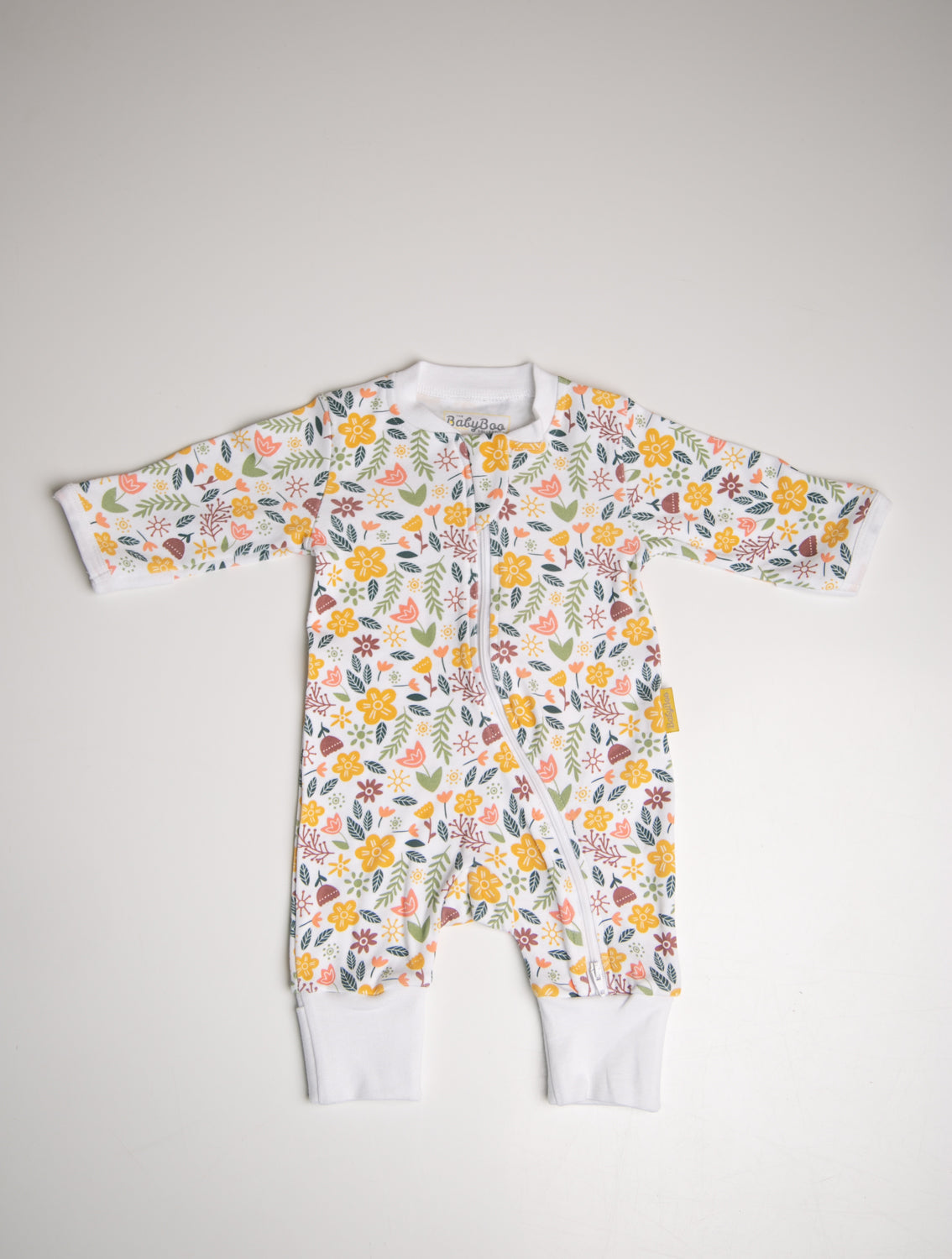 Retro Floral organic cotton ZippyBoo suit