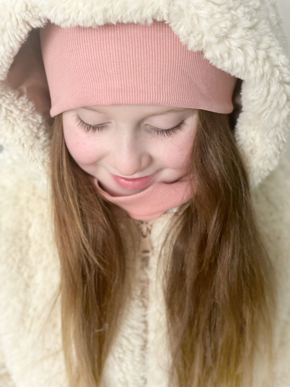 Pink ribbed organic cotton BooLoop Scarf