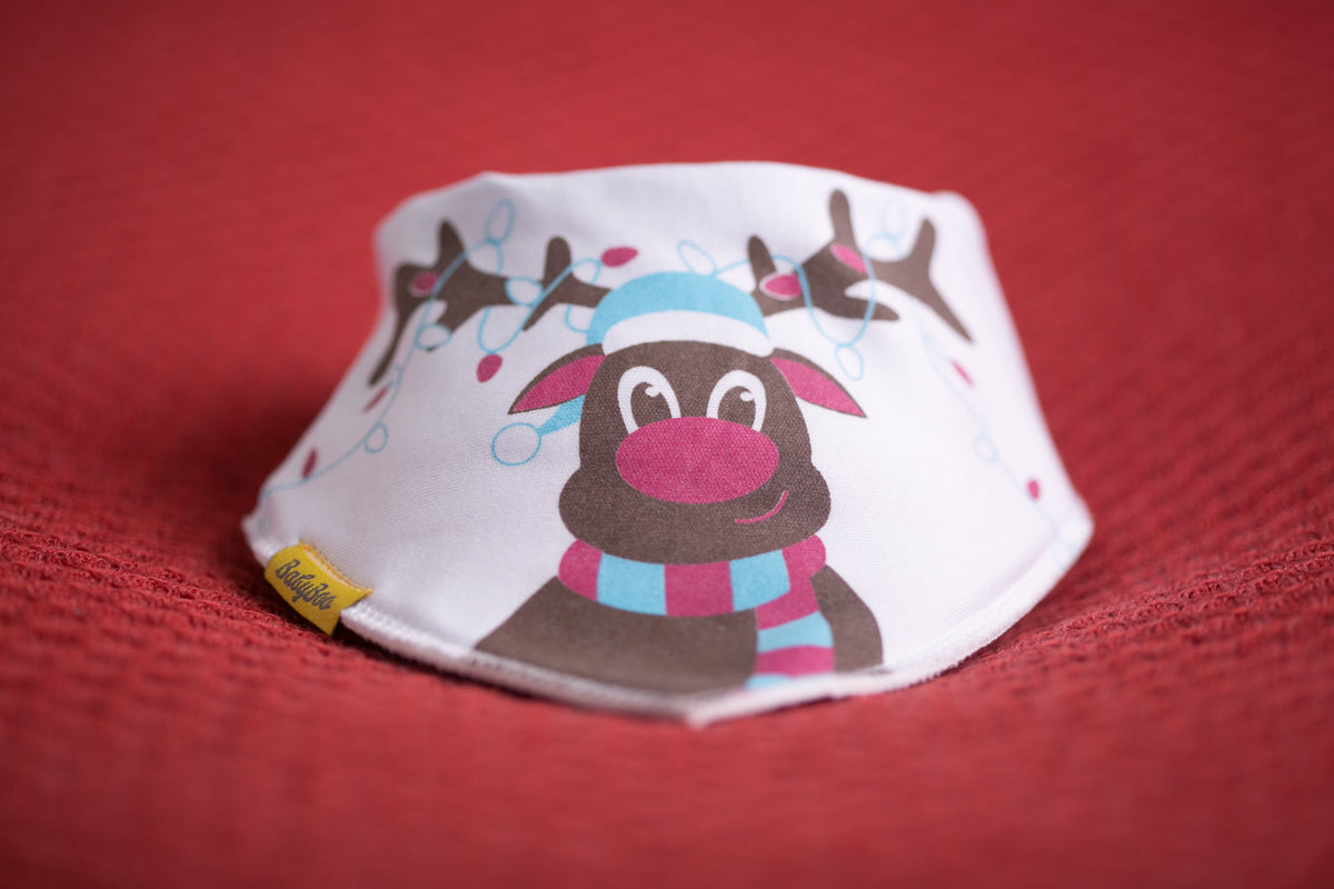 Rosie reindeer organic cotton bandana bib
