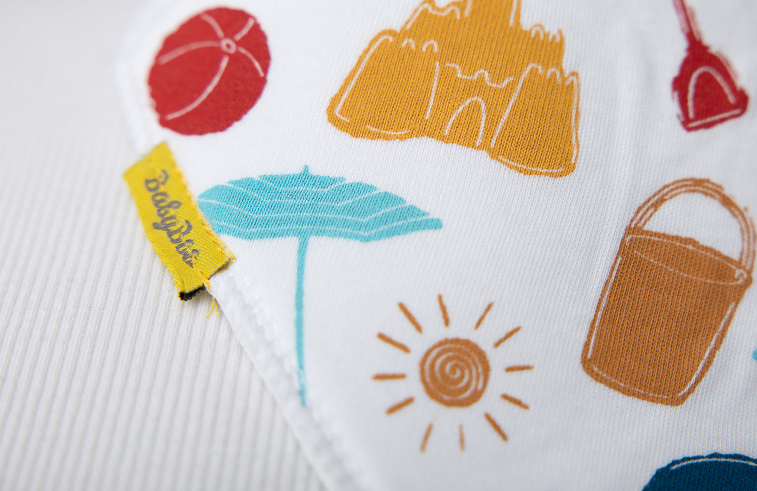 Sandy toes organic cotton DribbleBoo bandana bib