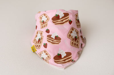 Pink Pancake Club organic cotton DribbleBoo bandana bib