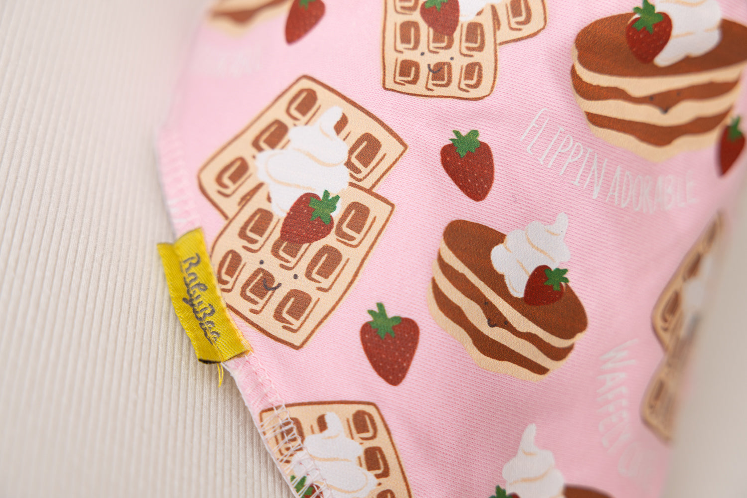 Pink Pancake Club organic cotton DribbleBoo bandana bib