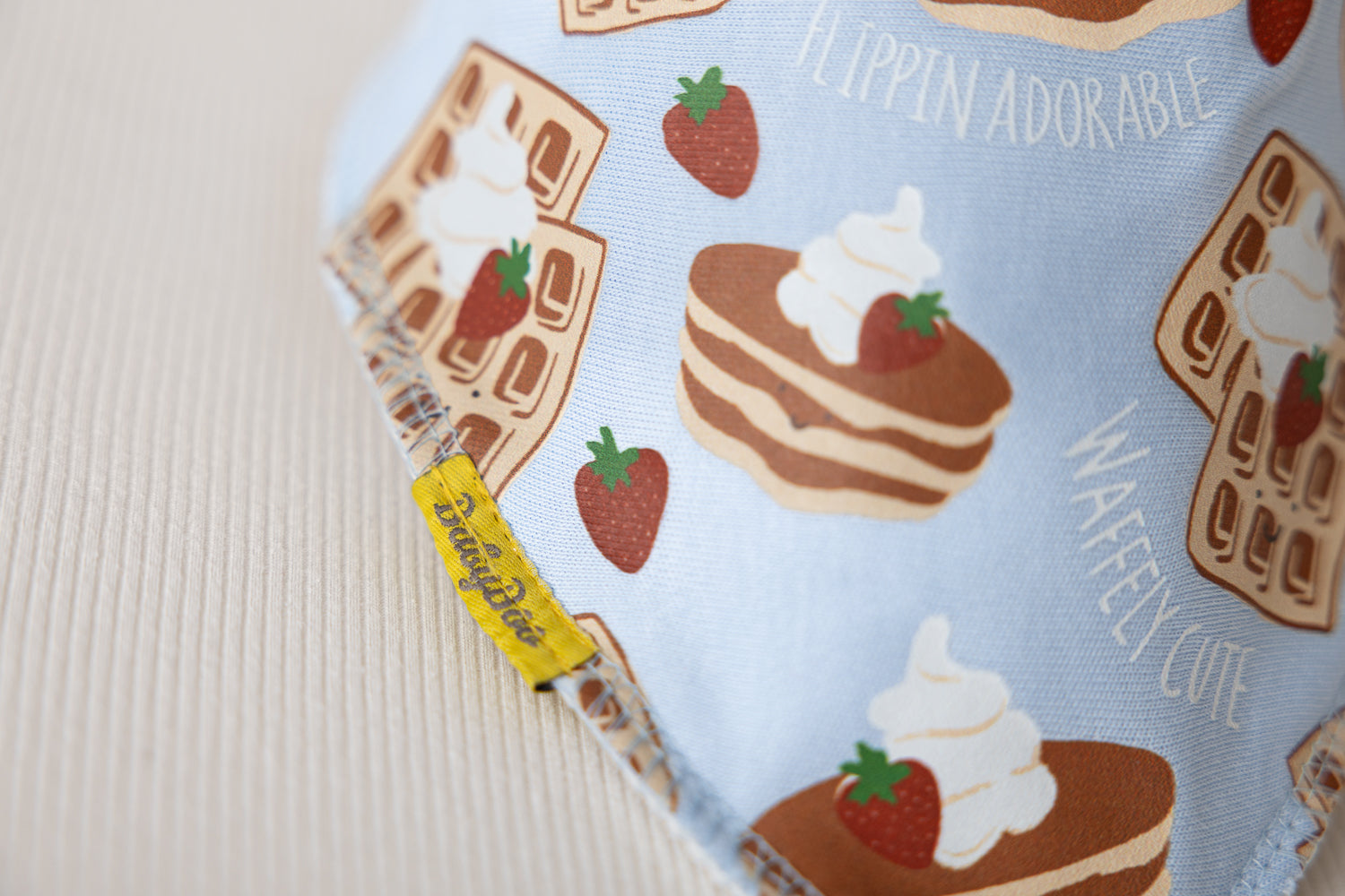 Blue Pancake Club organic cotton DribbleBoo bandana bib