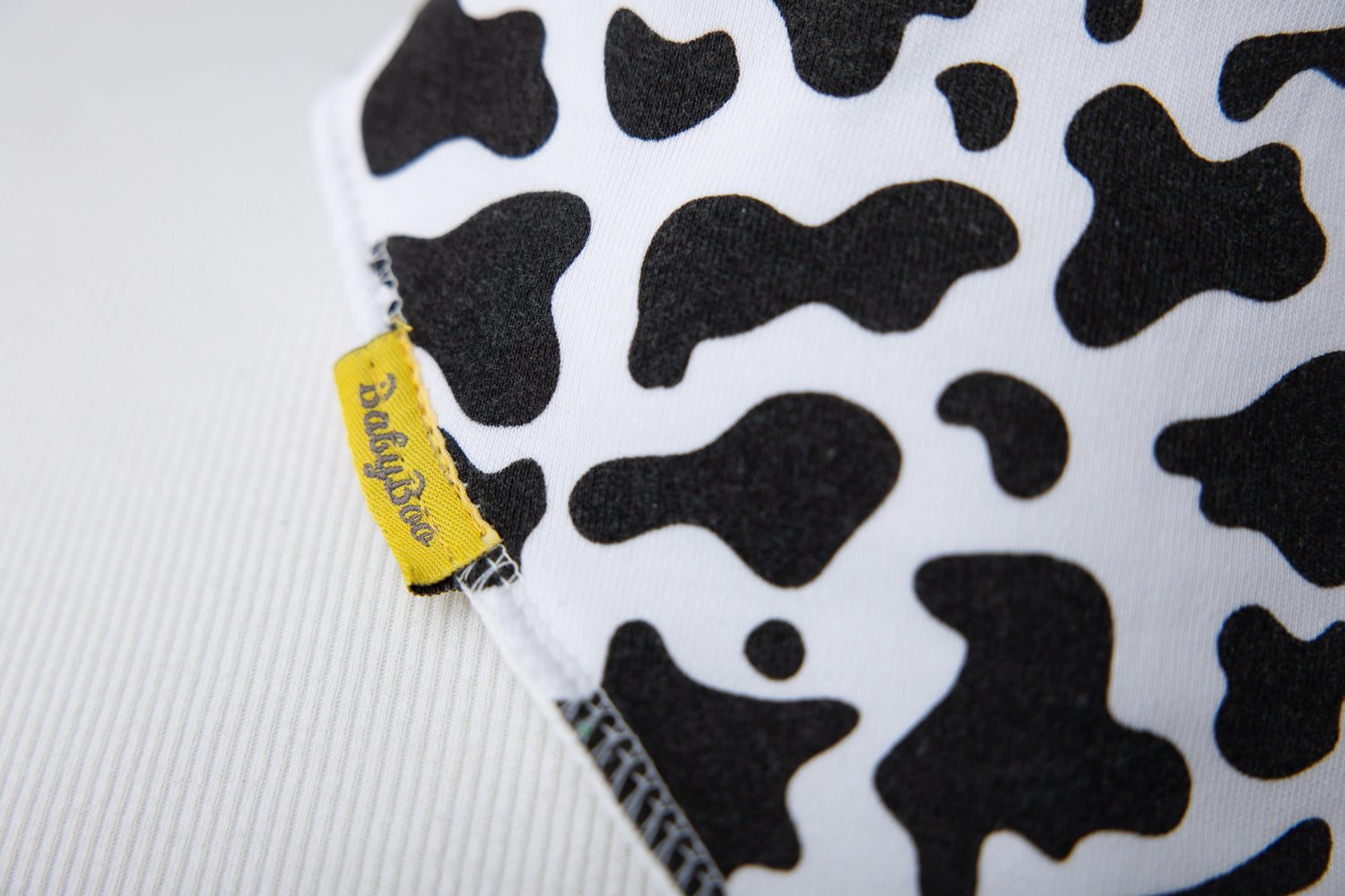 Moo print organic cotton DribbleBoo bandana bib