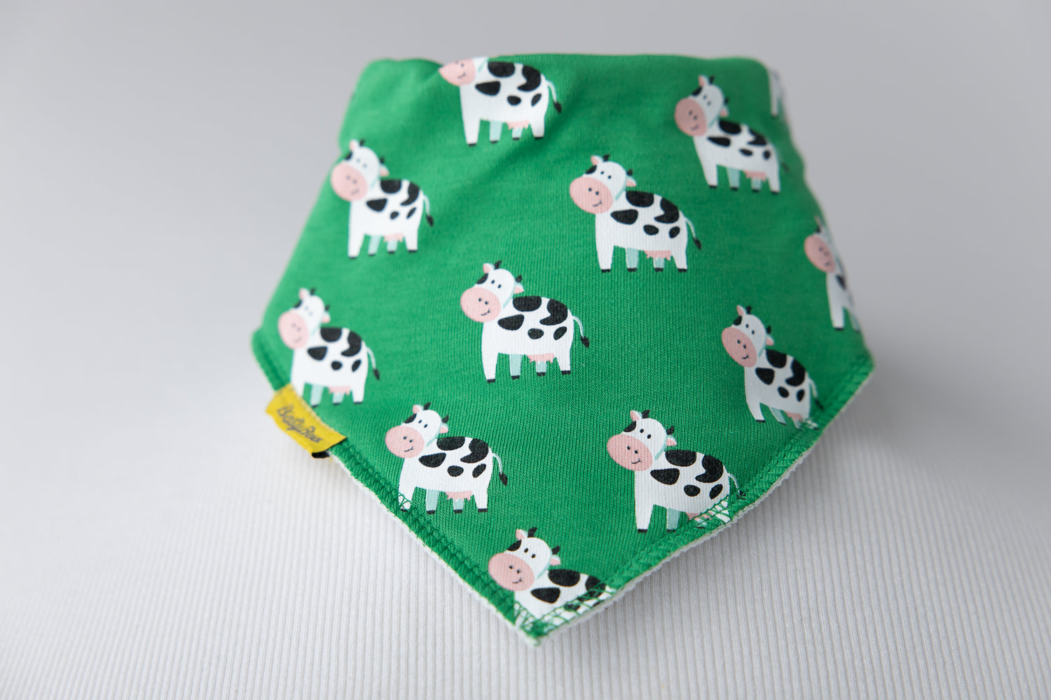 Emerald Green Bessie Cow Organic Cotton DribbleBoo Bandana bib