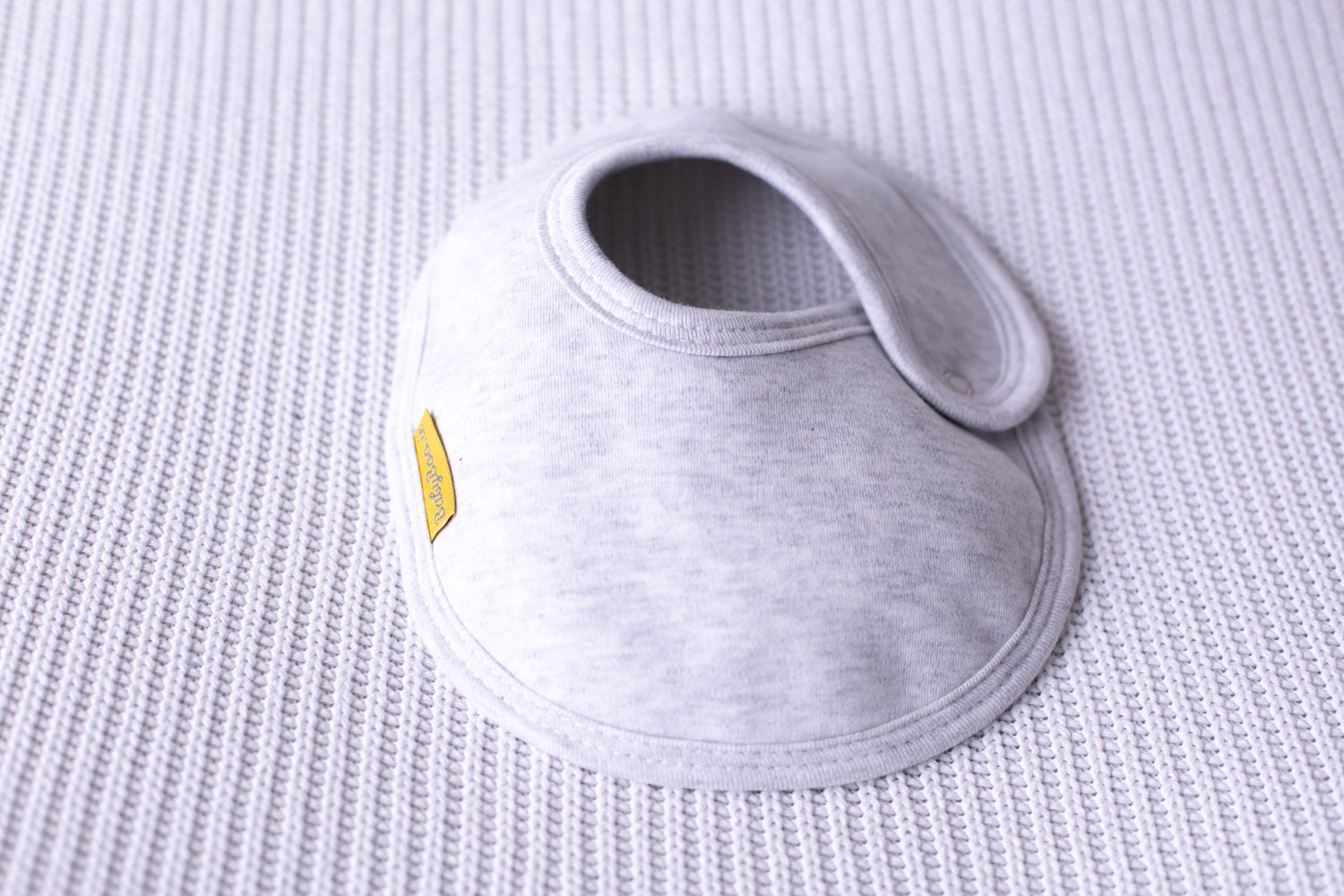 Personalised Marl Grey organic cotton LittleBoo baby bib