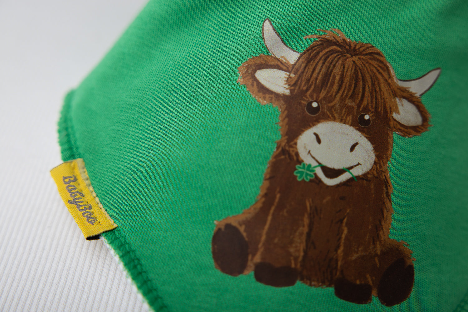 Highland Cow organic cotton DribbleBoo bandana bib