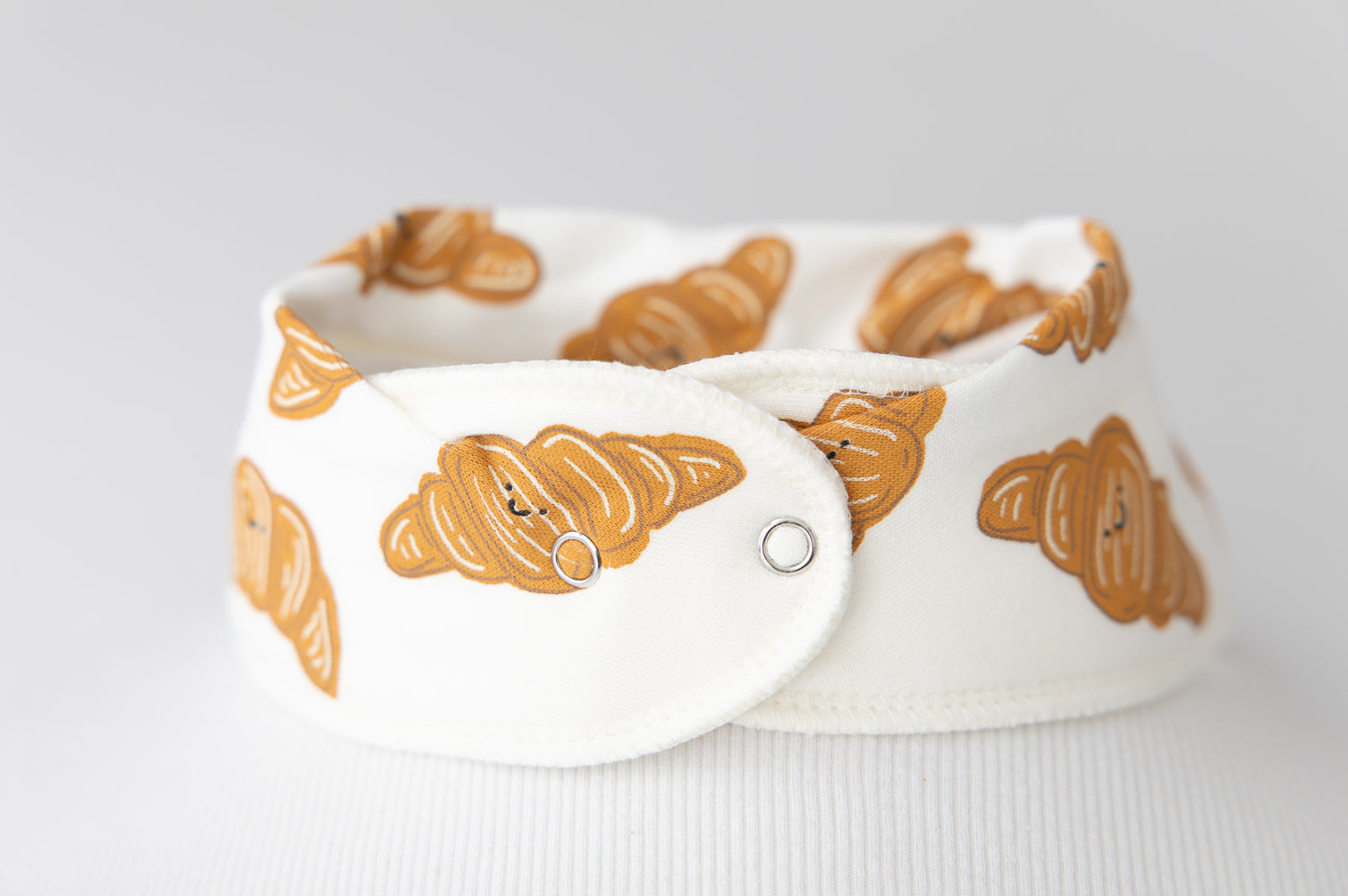 Le Petit Croissant cream organic cotton DribbleBoo bandana bib