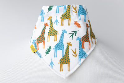 Tall giraffes organic cotton DribbleBoo bandana bib