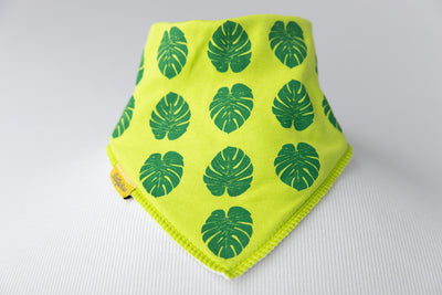 Fauna Monstera organic cotton DribbleBoo bandana bib