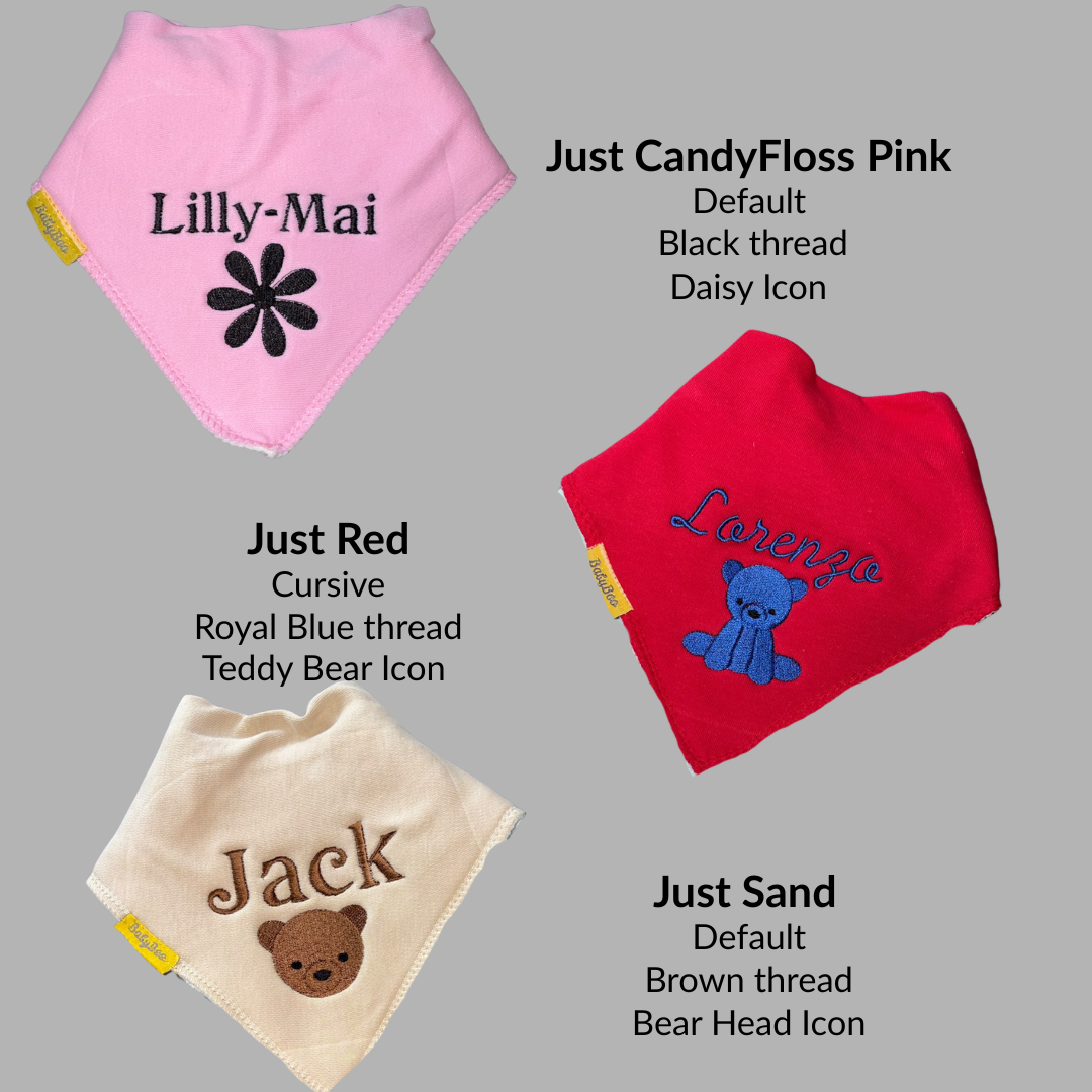 Personalised organic cotton DribbleBoo bandana bib