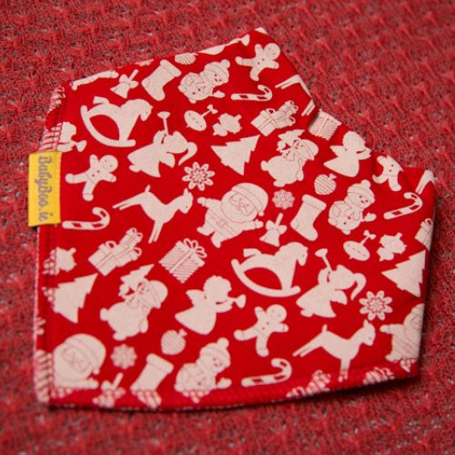 Vintage Christmas organic cotton DribbleBoo bandana bib