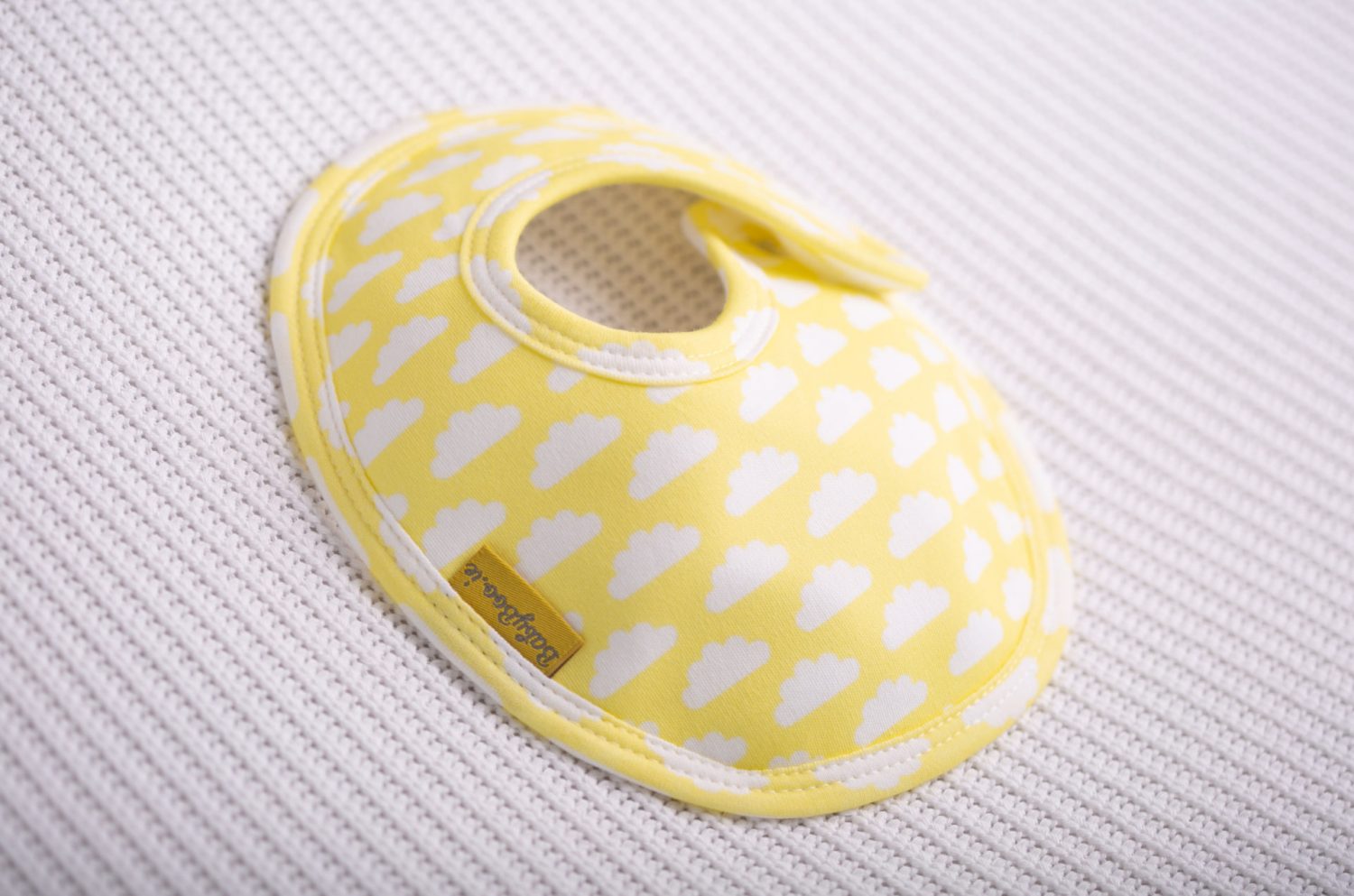 Lemon with white clouds organic cotton LittleBoo baby bib
