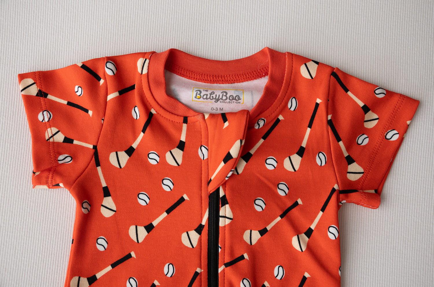 Red GAA organic cotton ShortieBoo suit