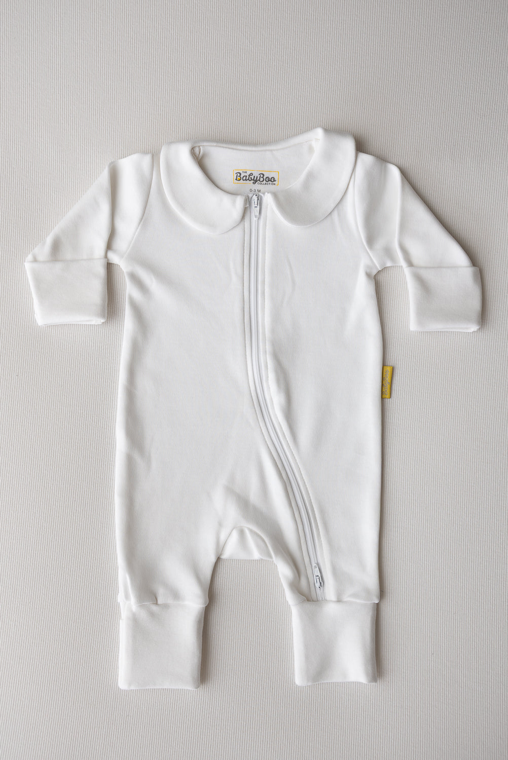 White Collar Organic Cotton ZippyBoo suit