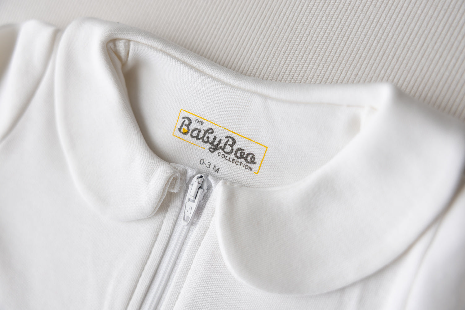 White Collar Organic Cotton ZippyBoo suit