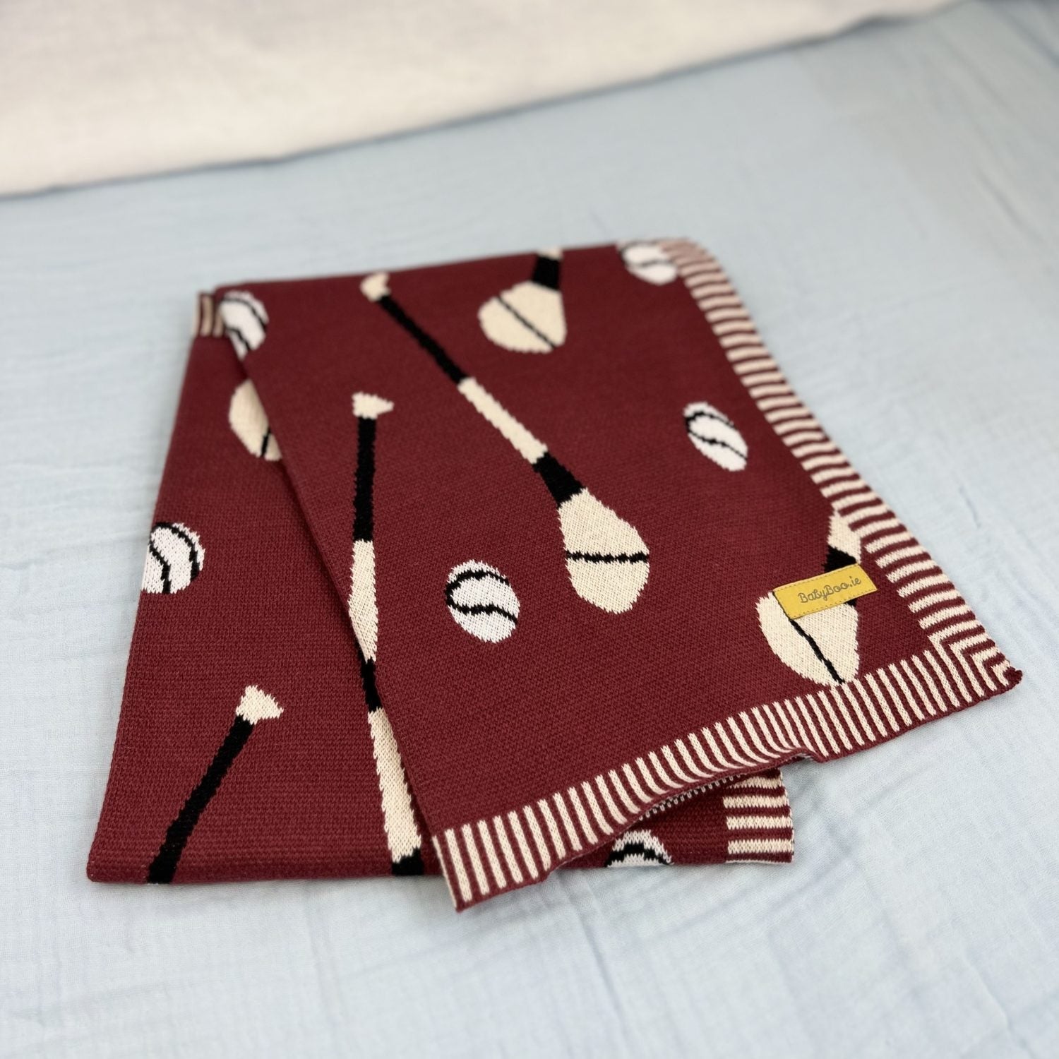 Maroon organic cotton GAA mad BlankieBoo