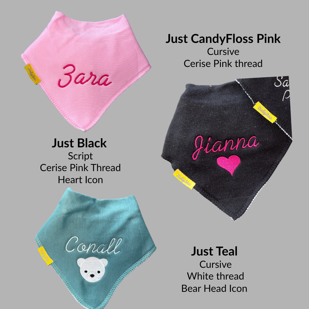 Personalised organic cotton DribbleBoo bandana bib