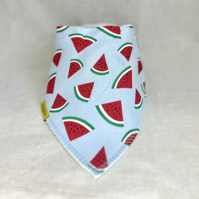 Baby blue watermelons organic cotton DribbleBoo bandana bib