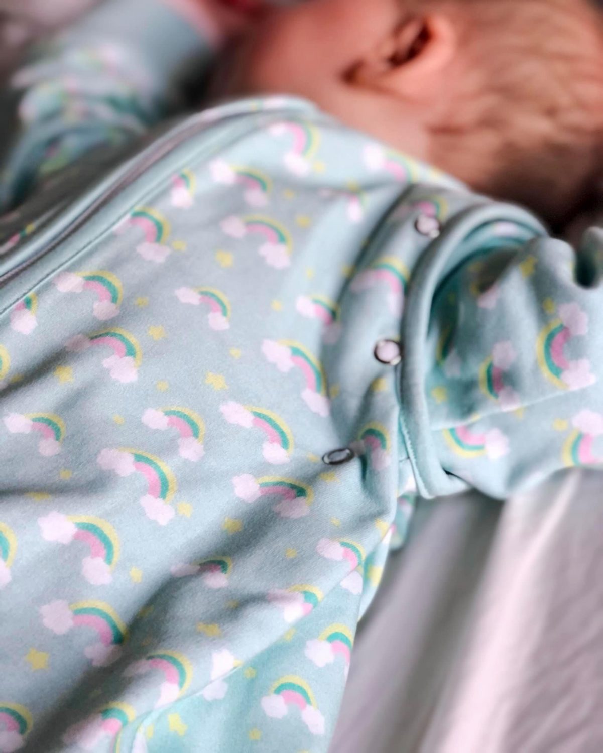 Painted rainbows organic cotton SnuggleBoo sleeping bag (2.5 tog)