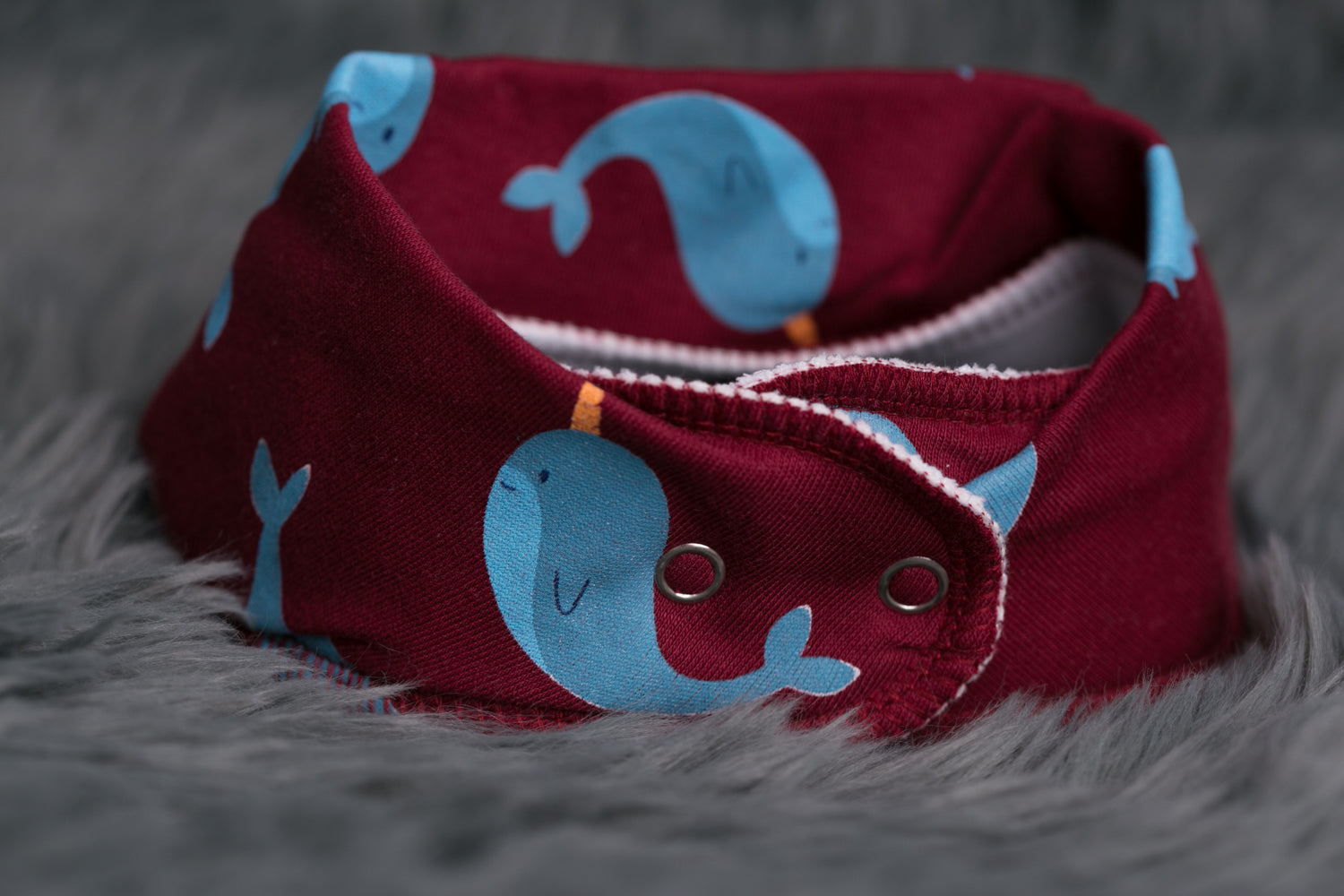 Niall the Narwhal organic cotton DribbleBoo bandana bib