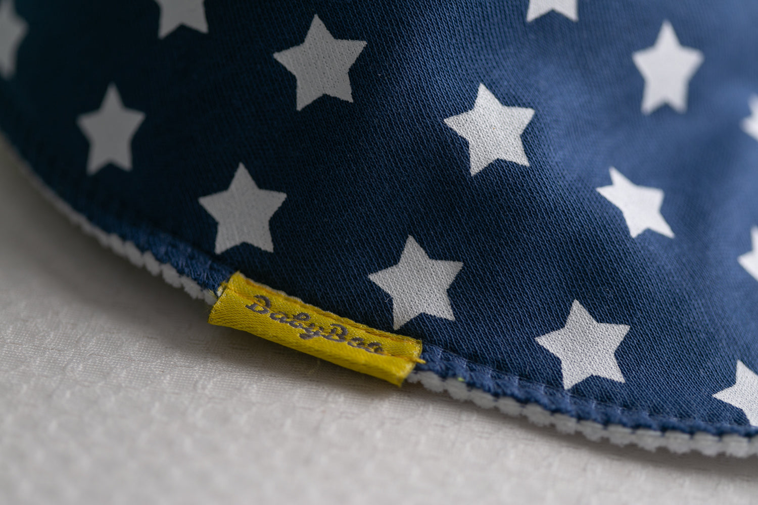 Blue with white stars organic cotton DribbleBoo bandana bib