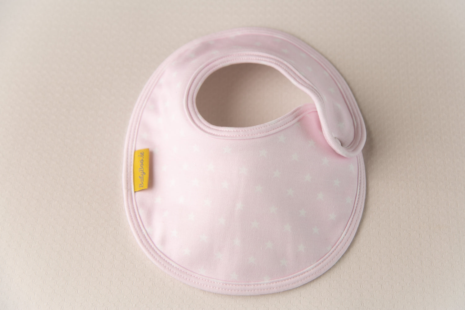 Light pink stars organic cotton LittleBoo baby bib