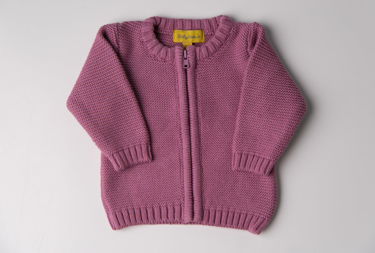 Magenta organic cotton zipped cardigan