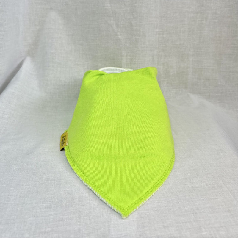 Just lime green organic cotton DribbleBoo bandana bib
