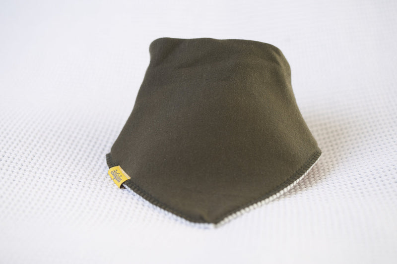 Just khaki green organic cotton DribbleBoo bandana bib
