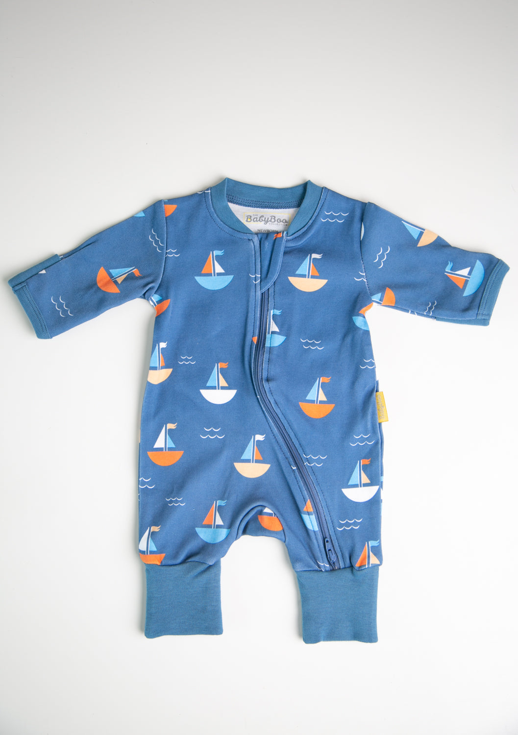 Sailboats organic cotton ZippyBoo suit