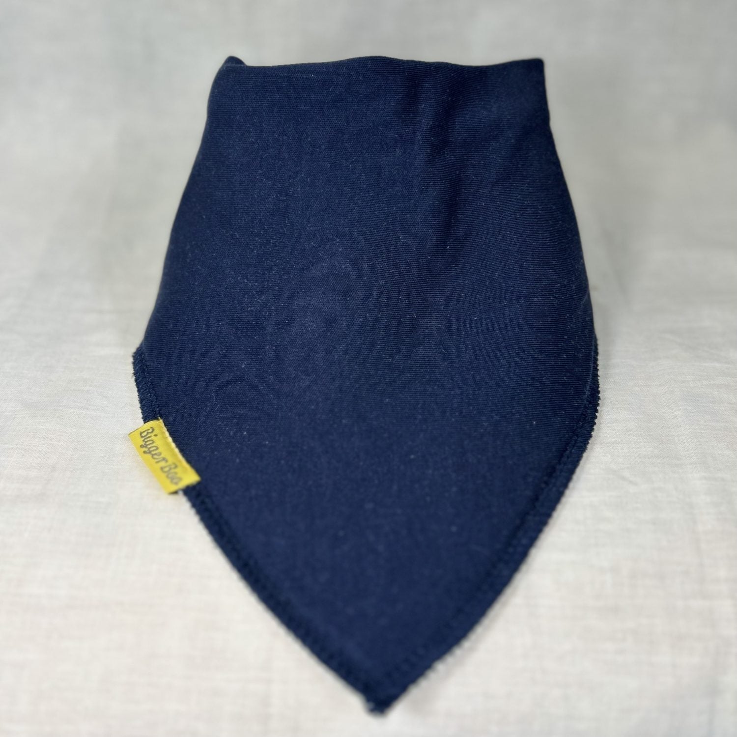 Plain navy organic cotton BiggerBoo bandana bib (age 3+)