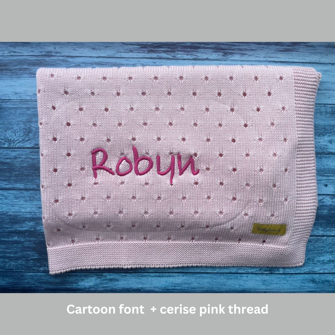 Organic cotton baby pink cellular BlankieBoo